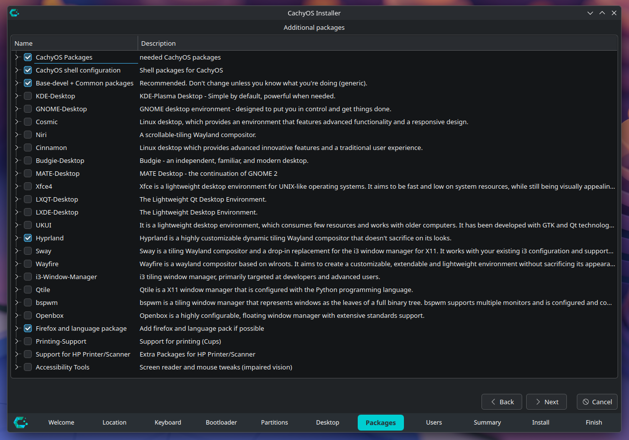 Desktop Install Option Groups