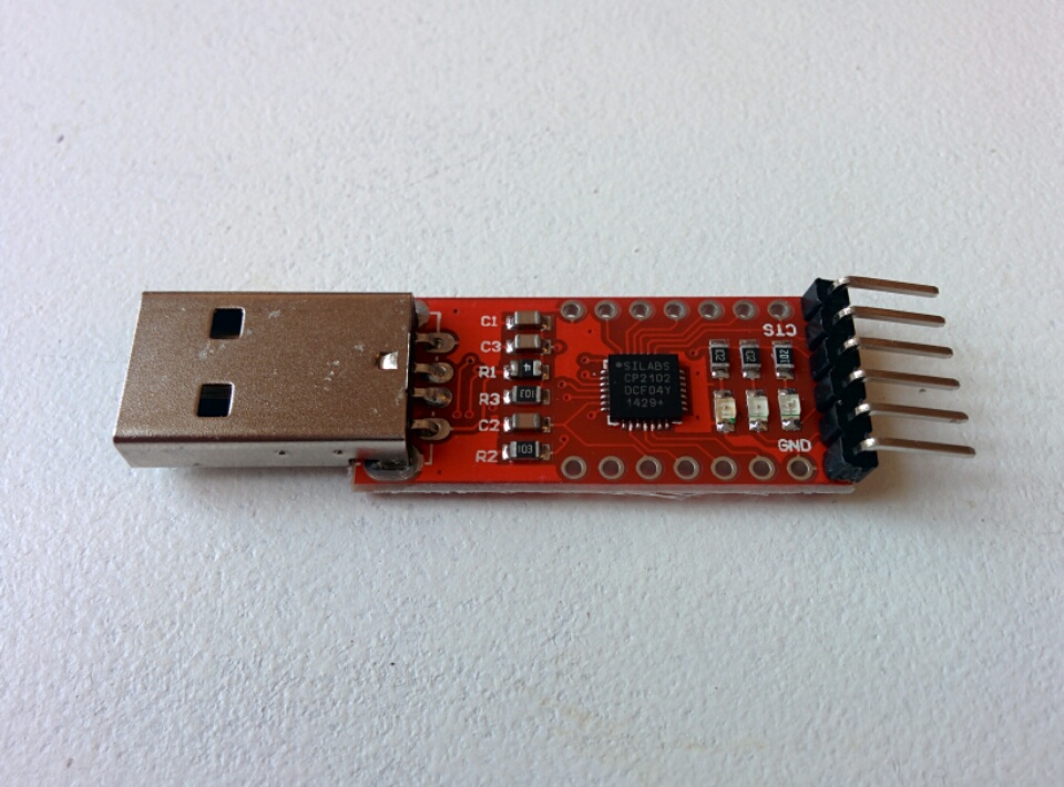 SiLabs CP2102 (red PCB, front)