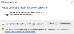Stm32 Virtual COM Port Driver Windows 10